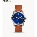 Fossil FS5325 The Commuter Three-Hand Date Luggage Leather Watch for men. 
