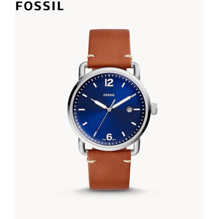 Fossil FS5325 The Commuter Three-Hand Date Luggage Leather Watch for men