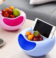 Double Layer Lazy Snack Bowl With Phone Holder. 