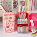 summerflowers Kawaii Organizer Refrigerator Pen Holder Student Cute Large-capacity Desktop Organizer Storage Creative Tube Sweet Pencil Case. 