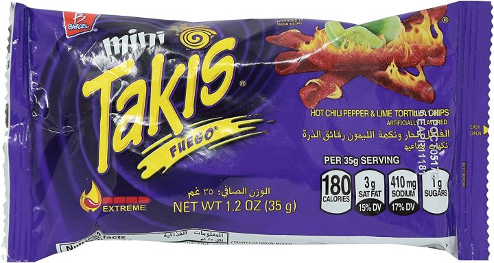 Mini%20Takis%20Fuego%20Hot%20Chili%20Pepper%20And%20Lime%20Tortilla%20Chips,%2035G%20-%20Image%204