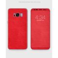 Samsung S8 Phone Skin Front Back And Sides Red Classic Leather Texture Skin. 