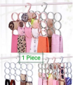 15 Ring Hole Scarf Hanger Organizer Rack Multiple Purpose Space-Saving Plastic Wall Scarf Holder for Closet. 