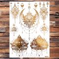 Realistic Elephant Moon Temporary Tattoos For Women Adult Butterfly Lace Mandala Tattoo Sticker Gold Waterproof Chest Tatoo. 