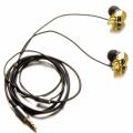 Unique Design 3.5mm In ear earphone High Performance Metal Gold Skull In-ear Headphones - intl. 