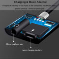 FGDSB 2 in 1 Charging 3.5mm Earphone Jack Audio Cable Type C To 3.5 mm Type-C Audio Splitter Earphone Adapter Adapter. 