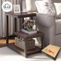 Dotz Modern End Tables, 3-Tier Chair Side Table Night Stand With Storage Shelf For Living Room, sofa side table, bed side table, modern table, 3 tier chair side table, side tables for bed room. 