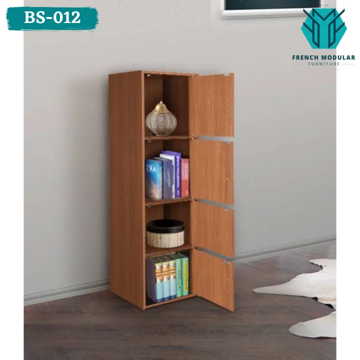 BS-012%20-%20Oak%20Wood%204%20Doors%20Cabinet%20Polish%20Finish%20Vertical%20Storage%20Cabinet%20Furniture%20Study%20Book%20Shelf%20Living%20Room%20-%20Black%20&%20Brown%20-%20Image%202