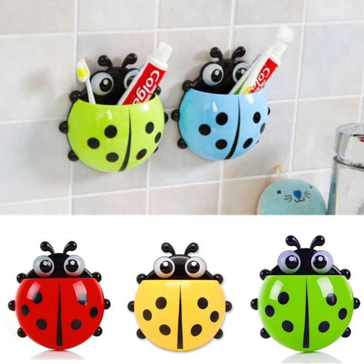 1Pcs Wall Mounted Suction Cup Cute Shape Toothbrush Holder Bathroom Accessories Children Adult Baby Toothbrush Toothpaste Container Box - Multi