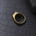 Trendy Stainless steel Black Zircon Male Ring Punk Style Geometric Ring Men Party Jewelry Accessories. 