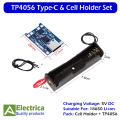 Type-C TP4056 5V 1A Li-ion Battery Charging Module and 18650 Single Cell Holder Lithium Battery Charging Kit. 