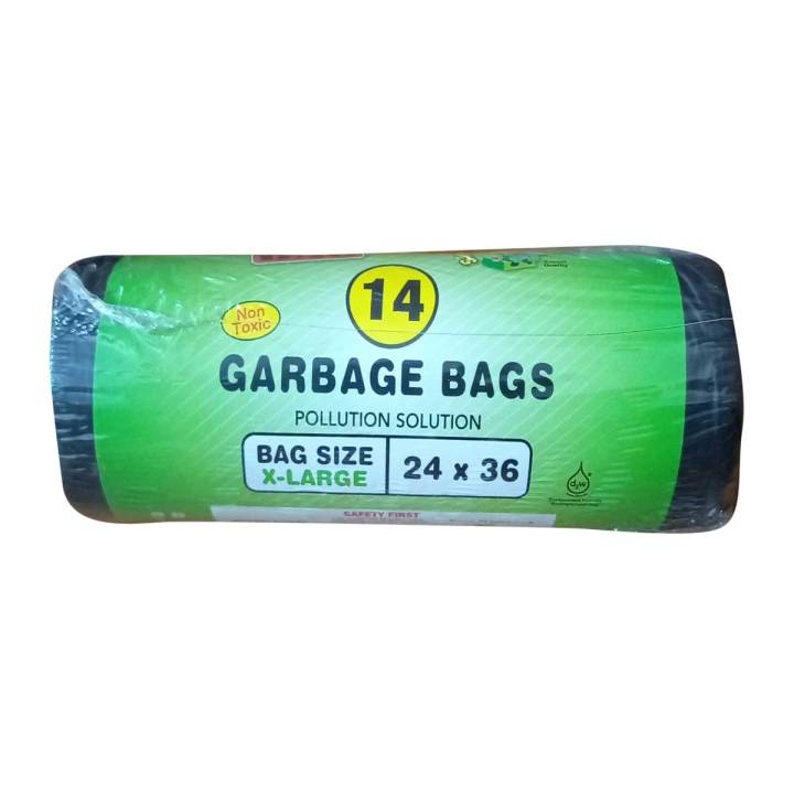 Garbage Bags For Dustbin Pack Of 14 24 X 36 Inch / Garbage Bag (1 Roll / 14 Bags)