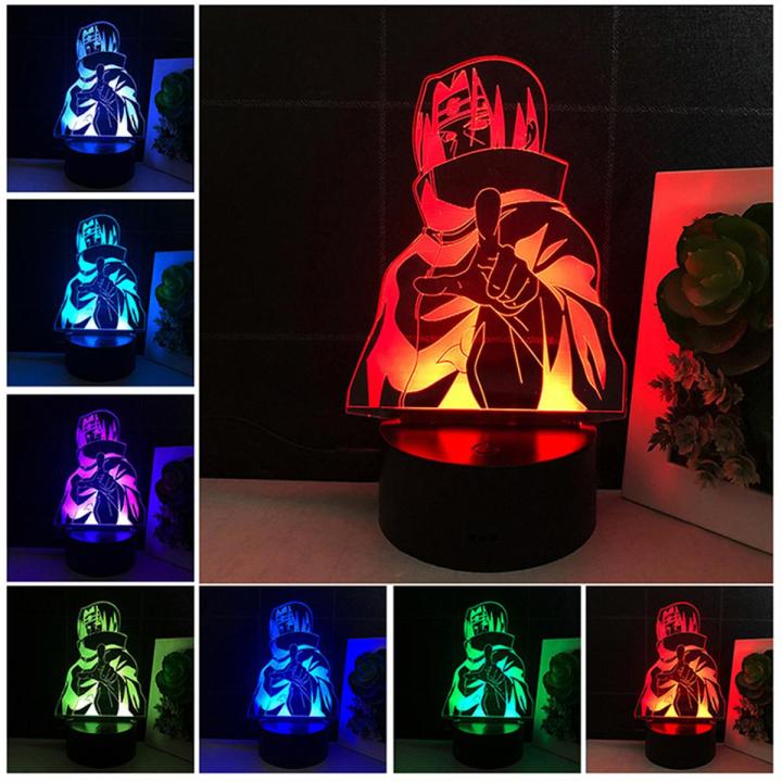 Anime Naruto Uzumaki Led Night Light Team 7 Sasuke Kakashi Hatake Kids 3D Lamp