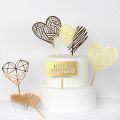 Happy Valentine's Day Cake Topper Love Heart Gold Cupcake Topper. 