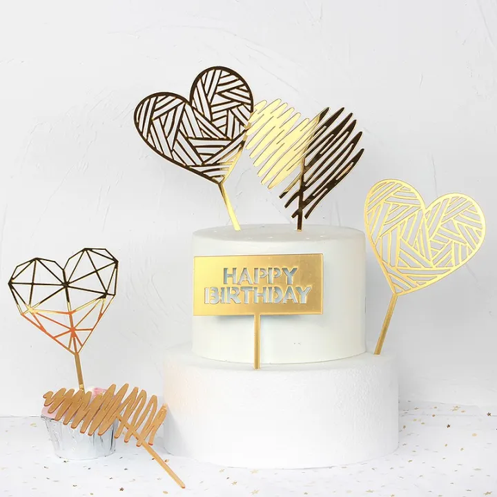 Happy%20Valentine's%20Day%20Cake%20Topper%20Love%20Heart%20Gold%20Cupcake%20Topper%20-%20Image%205