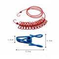 portable portable cloth line with 12 clips ,portable clothing rope. 