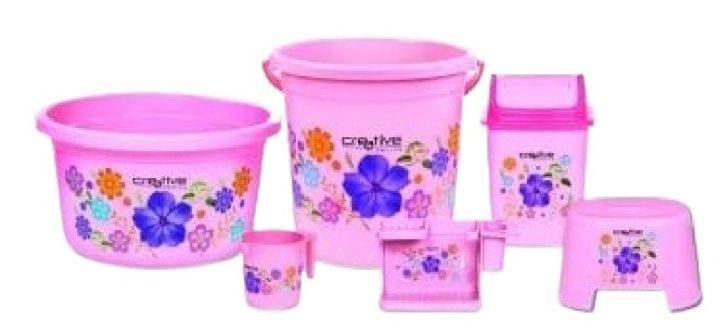 Bath Room Set Plastic Bundle Bath Set for Daily Use - Best Washroom Set for Use - Best Quality