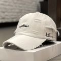 Vintage Ripped Baseball Cap Letter Embroidery Hip Hop Sun Hat Women Men. 