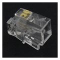 RJ9 4P4C Plug Phone Jack Connector 100 Pieces, Transparent. 
