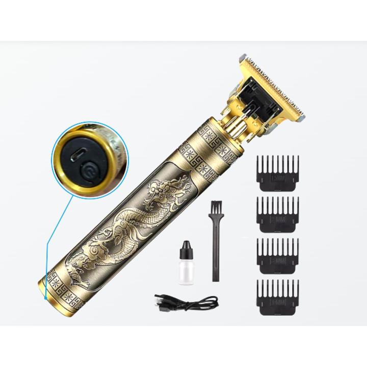Cordless Hair Clipper, Zero Gapped T-Blade Trimmer Rechargeable Beard Trimmer, Professional Hair Clippers with 4 Guide Combs Hair Grooming Set for Men (Bronze)
