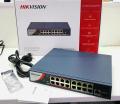 HIKVISION DS-3E0318P-E/M(B) 16 Port Fast Ethernet Unmanaged POE Switch Transmission Network Switches Value Series-Up to 300 m Long Range PoE Transmission ethernet switch-Design for Video Transmission ethernet switch. 