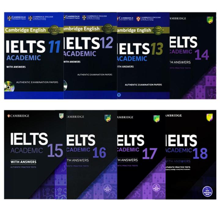Cambridge IELTS Academic Training 11 to 18 EIGHT Books set with QR Code for Audio Listening