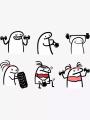Set of gym Flork meme stickers - Stickers for Laptop - Stickers for Mobile back cover - Pack of 6 - Size 4 to cm. 