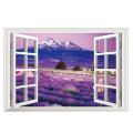 AY9234B Large Lavender Mountain 3D Window Scene View Removable Wall Sticker Decal. 