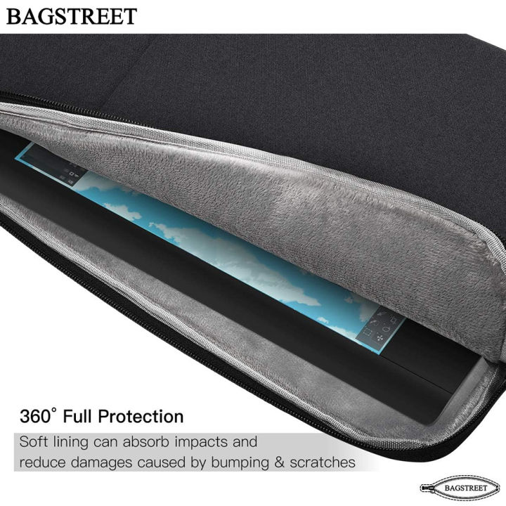 BAGSTREET%20Laptop%20Sleeve%2013.3"%20-%2014"%20-%2015.6"%20Inches%20with%20Handle,%20Shock%20Proof,%20Water%20Proof%20Compatible%20with%20MacBook%20Air/Pro%2013.3-14-15.6%20Inch,%20Notebook%20Computer%20Polyester%20Protective%20Sleeve%20Case%20Carrying%20Bag%20with%20Accessory%20Pockets%20-%20Black%20-%20Image%204