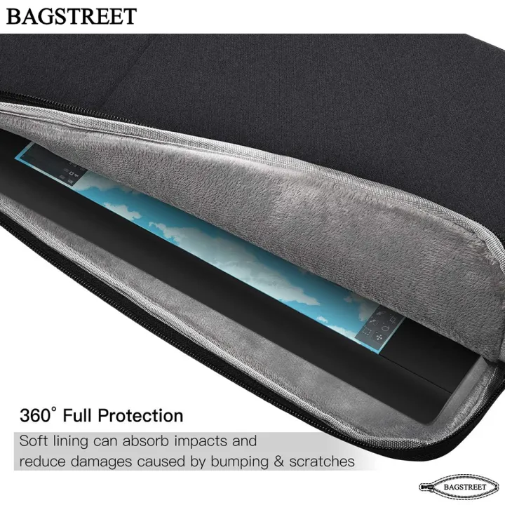 BAGSTREET%20Laptop%20Sleeve%2013.3"%20-%2014"%20-%2015.6"%20Inches%20with%20Handle,%20Shock%20Proof,%20Water%20Proof%20Compatible%20with%20MacBook%20Air/Pro%2013.3-14-15.6%20Inch,%20Notebook%20Computer%20Polyester%20Protective%20Sleeve%20Case%20Carrying%20Bag%20with%20Accessory%20Pockets%20-%20Black%20-%20Image%204
