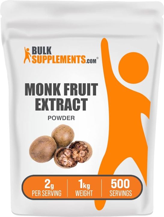BulkSupplements.com Monk Fruit Extract (Luo Han Guo) Powder - Monk Fruit Sweetener - Monkfruit Sweetener - MonkFruit Powdered Sugar (1 Kilogram - 2.2 lbs)