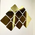Pack of 12 Square acrylic 3D shape MIRROR STICKERS (CURVED EDGES), For home decor, wall decor, office and Washrooms. 