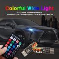 Car RGB LED 12V T10 RGB 5050 6SMD 6 SMD Remote Controller Reading Wedge Light Signal Lamp. 