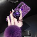 【ETOP】 For Realme 6i Realme C3 Realme 5i Realme 5 Realme 6 Realme 5 Pro Realme 6 Pro Realme C2  Realme C1 Bling Gold Foil Hairball Wristlet Marble Phone Cases Luxury Rhinestone Soft Silicone Shockproof Glitter Case Coque. 