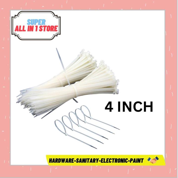 Cable Tie 4 Inch | Nylon Cable Zip Tie Bag | Heavy Duty Cable Management | White Color | 100 Pieces Per Bag | Strong Nylon Zip Ties for Organizing Wires and Cables | Durable & Versatile Zip Ties for Home, Office, and Industrial Use | Best Quality Cable Ti