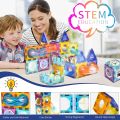 75 PCS Magnetic Tiles Building Blocks Set 3D Magnetic Toys with Lights for Kids, Colorful Magnetic Marble Run Balls Educational Toys for Children 3 Years Up, STEM Birthday Gifts. 