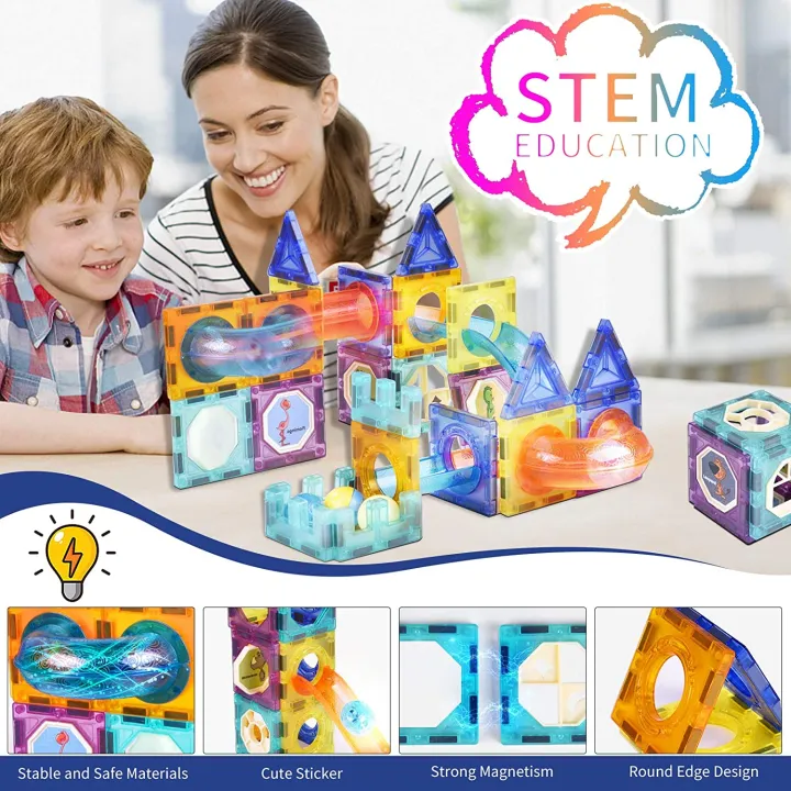 75%20PCS%20Magnetic%20Tiles%20Building%20Blocks%20Set%203D%20Magnetic%20Toys%20with%20Lights%20for%20Kids,%20Colorful%20Magnetic%20Marble%20Run%20Balls%20Educational%20Toys%20for%20Children%203%20Years%20Up,%20STEM%20Birthday%20Gifts%20-%20Image%2010
