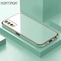 Hontinga for Vivo Y20 2021 Back Cover Luxury 6D Plating Frame Shiny Bling Case Soft Silicone Square Phone Cases. 