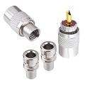 PL-259 Coaxial Connectors UHF Male Solder Connector Plug 50 Ohm Coax Adapters 10-Pack with Reducers for LMR400,RG8 Cable. 
