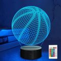 Lampeez Basketball Night Light Kids 3D Optical Illusion Lamp with 16 Colors Changing Remote Control Birthday Xmas Valentine's Day Gift Idea for Sport Fan Boys Girls. 