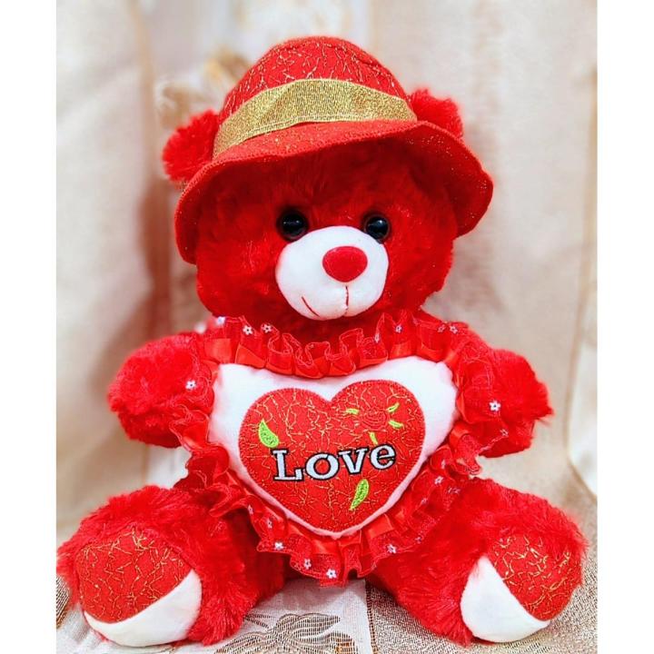 Giant Soft Red Love Heart Teddy Bear Cute Soft Plush Toy Stuff Toys Teddy Bear for Girls Big Size/ Kids/ & Adults - Cuddly Huggable Teddy Bear Gift for Girls/Kids- 3 Sizes Available