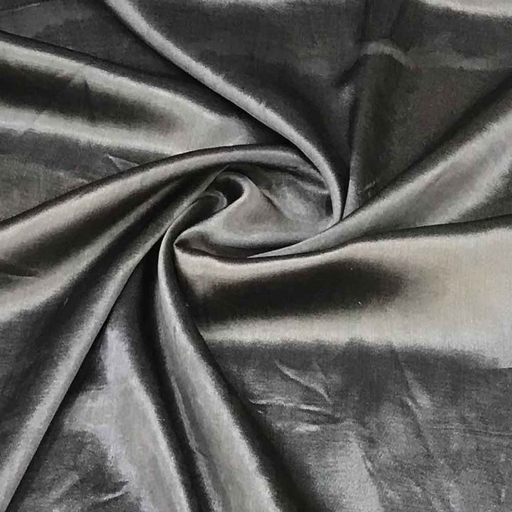 Grey Plain Pure Silk Fabric High Quality Satin Unstitched