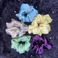 Pack of 5 Strong Elastic multi colour Soft Ponytail Scrunchie Hair band & hand wear for girls hair Silk multicolour. 