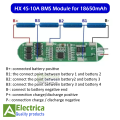 4S 10A BMS Li-ion 18650 14.8V Battery Protection P C B 4s 18650 Polymer Lithium Battery Module 4S-10A Electronic Protected Circuit by Electrica. 