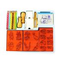 Shiny A1 "Stamp&Learn Educational Stamp Kit for Kids Fun Learning with Alphabet, Numbers & Shapes DIY Rubber Stamp Set with Ink Pad Ideal for Early Education, School & Home Activities. 