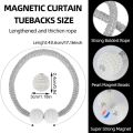 2 PCS Magnetic Pearl Curtain Buckle Magnetic Curtain Tiebacks Convenient Drape Tie European Style Decorative Weave Rope Curtain Rings & Buckles Holder for Window Sheer Blackout Draperies, Braided Straps Ball Buckles,  Parday. 