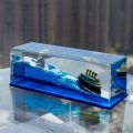 Cruise Ship Fluid Drift Bottle With Unsinkable Boat in a Box For Cars, Home And Office. 