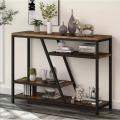 Narrow Console Table for Entryway Hallway Table with Storage Shelves for Living Room Rustic. 