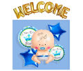 Welcome Baby Decoration Set 5Pcs Baby Balloons Pack for Baby Girl or Boy  Best Foil Balloons for New Baby Born+ Welcome Baby Foil Balloons Alphabets Welcome Baby, and other baby celebrations. 