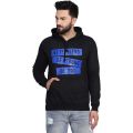 Fleece Printed Pull Over Hoodie for Men - Black. 